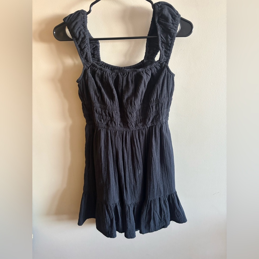 Abound Black Gathered Mini Dress
